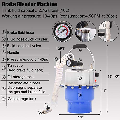 Image of YSTOOL Brake Bleeder Kit Pneumatic Pressure Clutch Fluid Bleeding Tool Set