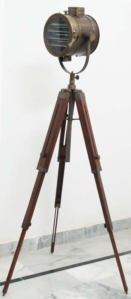 Shiv Shakti Enterprises Nautical Designer Spot Searchlight Studio Floor Lamp With Rosewood Tripod Stand