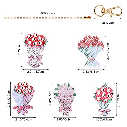 MWOOT 5 Pezzi 5D DIY Pittura Diamante Portachiavi