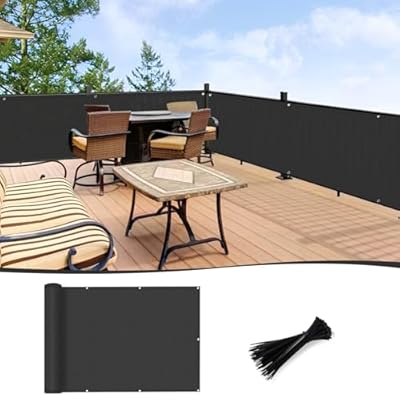 LOVE STORY 3'x115'' Black Balcony Privacy Screen Fence, UV Protection Weather-Resistant 3 FT Height Shield for Deck, Patio, Backyard, Outdoor Pool, Porch, Railing