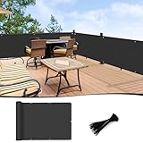 LOVE STORY 3'x115'' Black Balcony Privacy Screen Fence, UV Protection Weather-Resistant 3 FT Height Shield for Deck, Patio, Backyard, Outdoor Pool, Porch, Railing