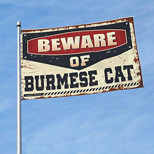 Grand drapeau de jardin chat birman 152x244 cm pour extérieur et man cave