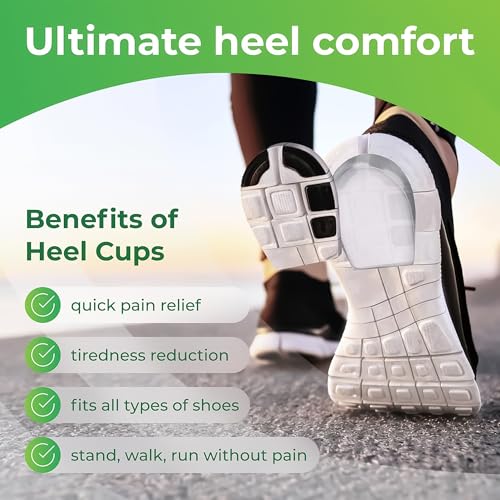 Image of Gel Heel Pads, 2 Pack, for Achilles Tendonitis, Shoe Wedge Inserts for Plantar Fasciitis, Bone Spur, Foot Pain Relief Support, Comfort Cushion Insoles for Women /Men