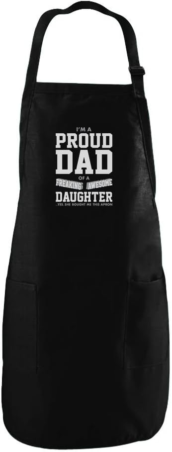 Tstars Dad Apron Fathers Day Daddy Gifts Cooking BBQ Grill Aprons for Men with Pockets