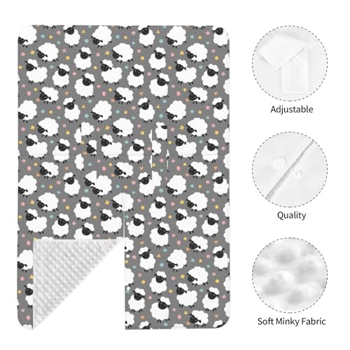 Image of Cute Sheep Lambs Baby Car Seat Canopy Nursing Cover for Newborn Car Seat Breastfeeding Covers Blanket Newborn Shower Gift