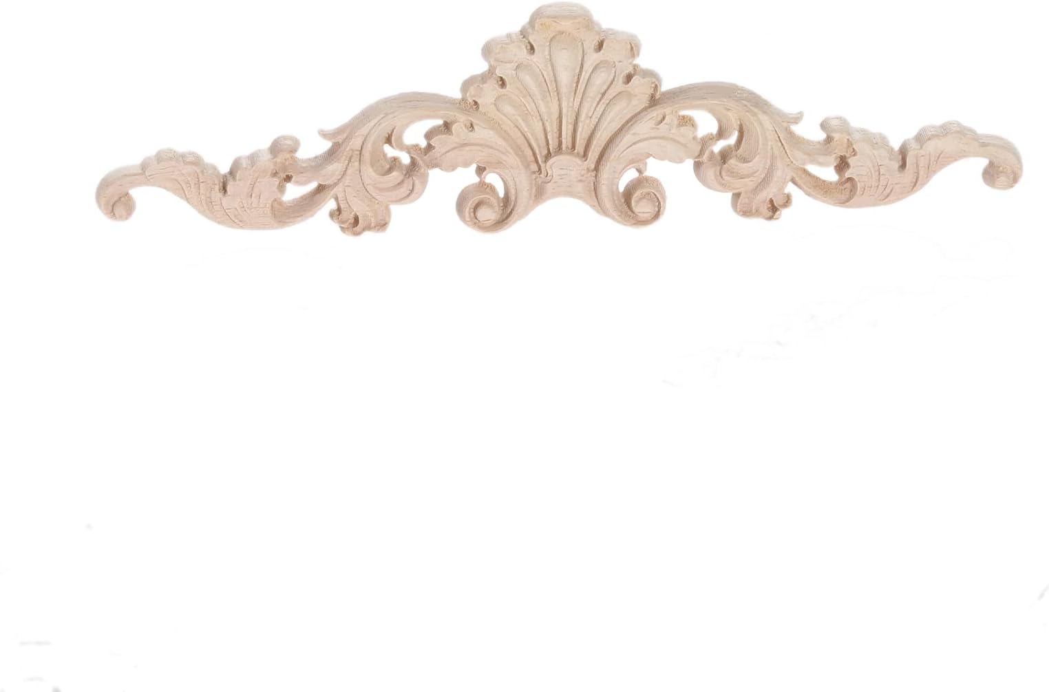 MUXSAM Wood Carved Onlays Appliques, Clear Carving Details Overlay Craft Decals for Cabinet Wall Mantels Dresser Closet Toddler Doll Bed Stairs Door Furniture Decor(1-Pack, 20x5cm/7.9" x2)