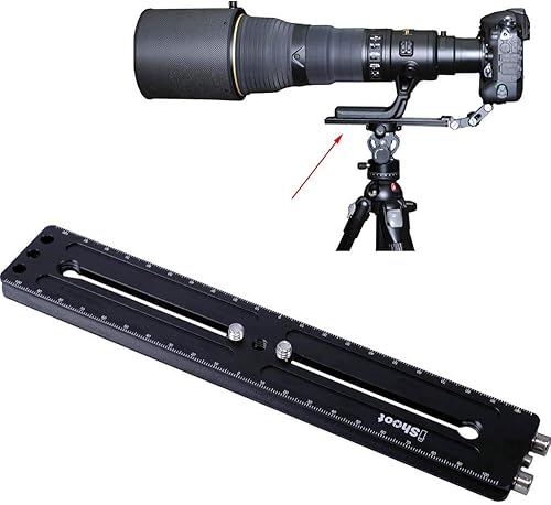 iShoot Placa de liberación rápida de cámara de 8.661 in de largo, doble tobogán, con orificios de extensión de función, tornillos de 14 pulgadas,