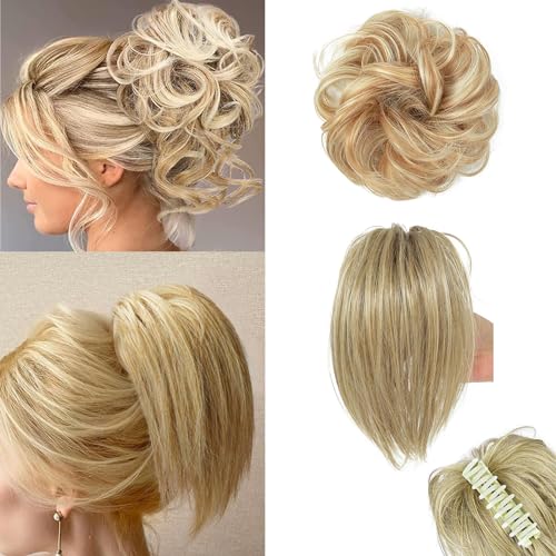 Moños Postizos de Pelo con Pinza coleta postiza pelo natural Extensión de Cola de Caballo, Pieza...