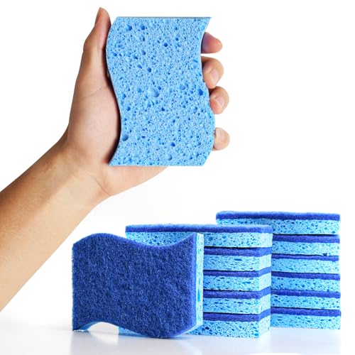 CEYOME - CEYOME Kitchen Sponges 12 Pack, Non Scratch Washing Up Sponges with Ergonomic S-Shape, Odour Resistant Dish Sponge for Everyday Cleaning