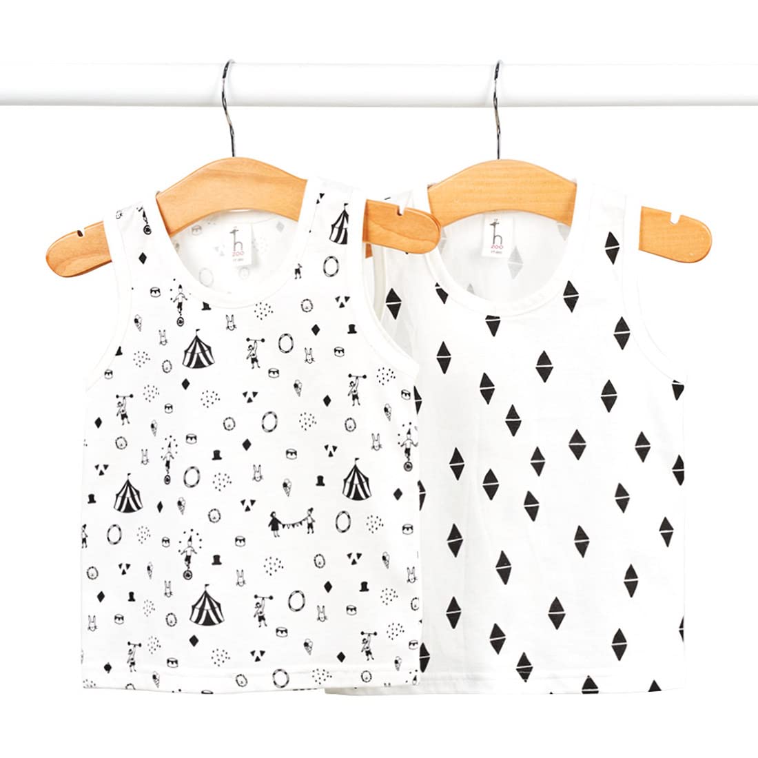 Infant Toddler Baby Boy Girl Organic Cotton Sleeveless T Shirts Tops Clothes (24M, Triangle Printed)