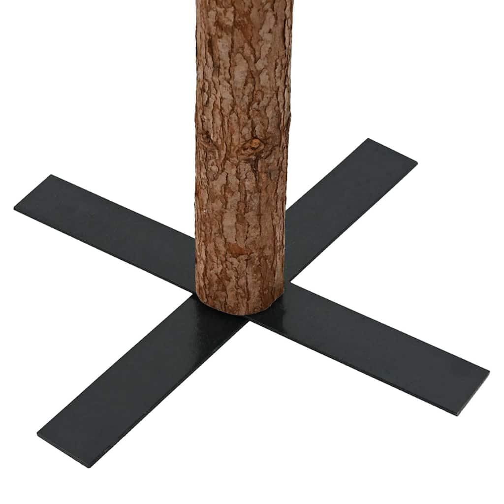 Árbol de Navidad artificial delgado de 180 cm con madera auténtica, nieve y ramas de coníferas, verde, de PVC, pino y acero, estable, duradero, para interior y exterior protegido
