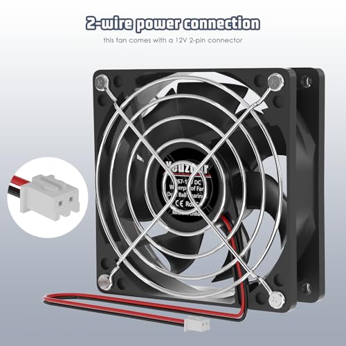 Ventilador de refrigeración IP67 impermeable de 80 × 25 mm, 12 V CC, 2 pines, 3000 RPM, sin escobillas, para nevera de RV, invernadero, armarios y ventilación DIY, paquete de 2 unidades miniatura 4