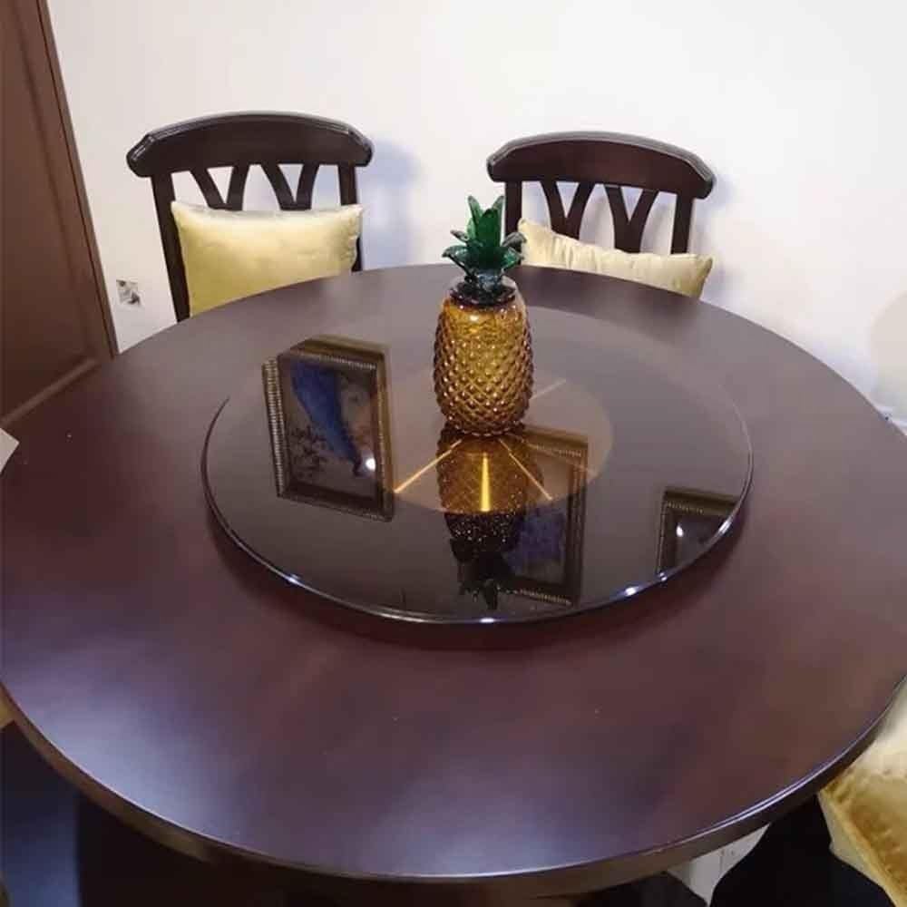 Grand plateau rotatif lisse en verre de 80 cm avec rotation fluide Lazy Susan