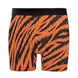 JHKKU Men's Boxer Briefs Comfort Stretch Tiger Print Underwear 4' Modern Fit Low Rise with Fly, X-Large