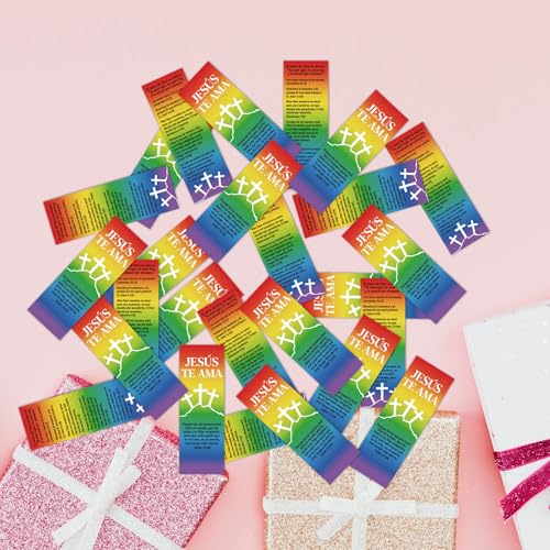 120pcs Spanish Christian Cards Bible Bookmarks Religious Christian Bookmarks Pocket Little Jesus Loves You Scripture Gospel Tracts for Church Office Gifts (Jesus TE AMA) - Thumbnail 6