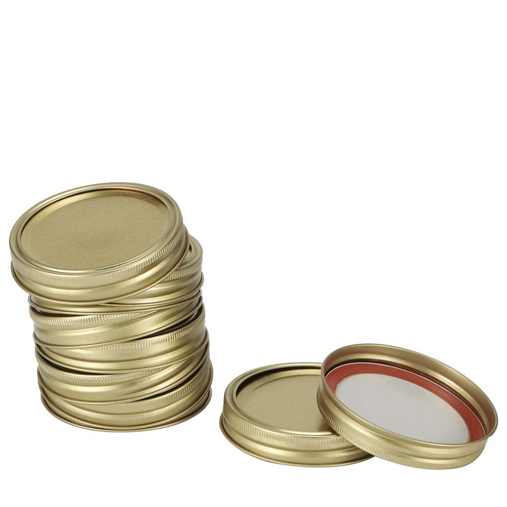 Split Type Glazen Pot Inblikken Deksels Glazen Container Deksel Ronde Voedsel Container Afdichting Deksel Keuken Accessoire (10 pakjes blik standaard mond 70 mm gouden ring