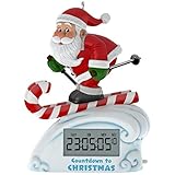 Hallmark Keepsake 2017 Santa Skiing Countdown to Christmas Clock Christmas Ornament With Light