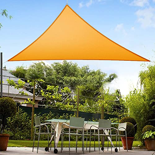 Image of HIPPO Triangle Shade Sail Affordable & Premium 150 GSM Sun Shade UV Block for Outdoor Car Parking Garden (Yellow, 12FTX12FTX12FT)