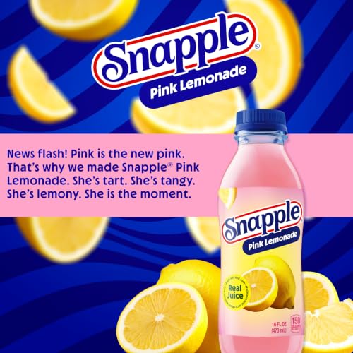 Image of Snapple Pink Lemonade, 16 fl oz recycled plastic bottle, Pack of 12