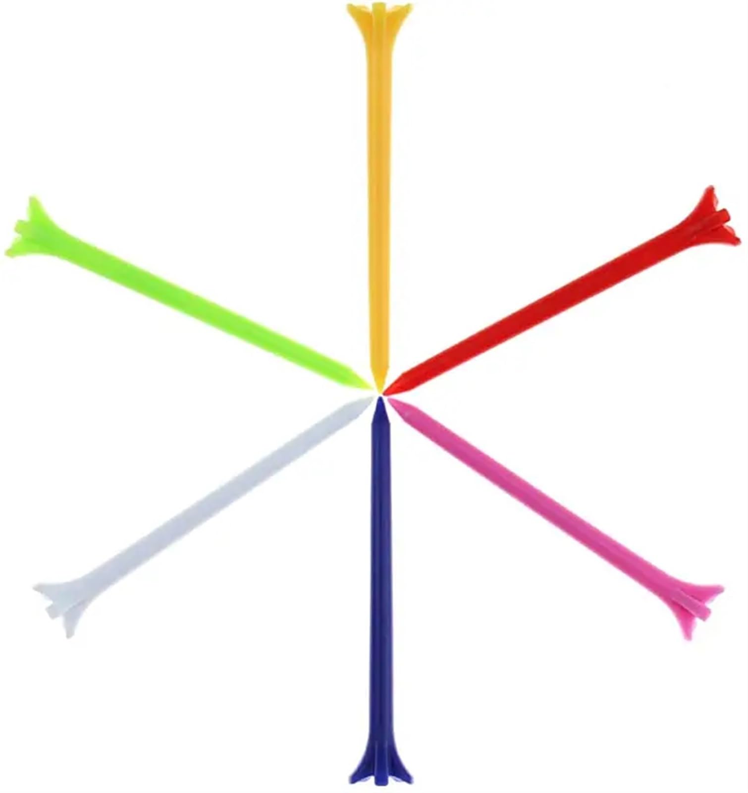 Golf Tee 50 Teile/Paket 6 Farben 70mm Golf-Tee Weniger Widerstand Kunststoff Golf-Tees for Fahrer Oder Eisen FüR Einen Idealen Abschlag