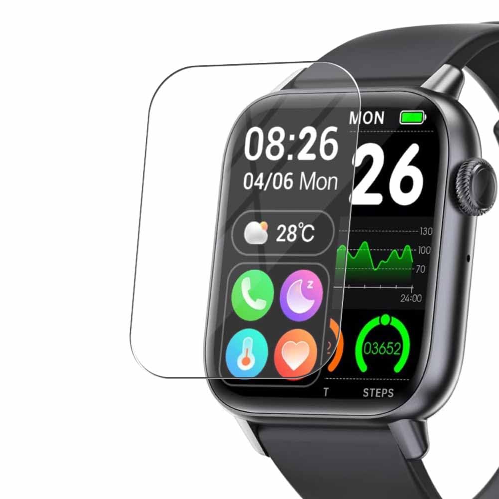 Vaxson 3-Pack Screen Protector, compatible with Gnognauq QX8 1.85" smartwatch Smart Watch, TPU Guard Film Protectors Sticker [NOT Tempered Glass]