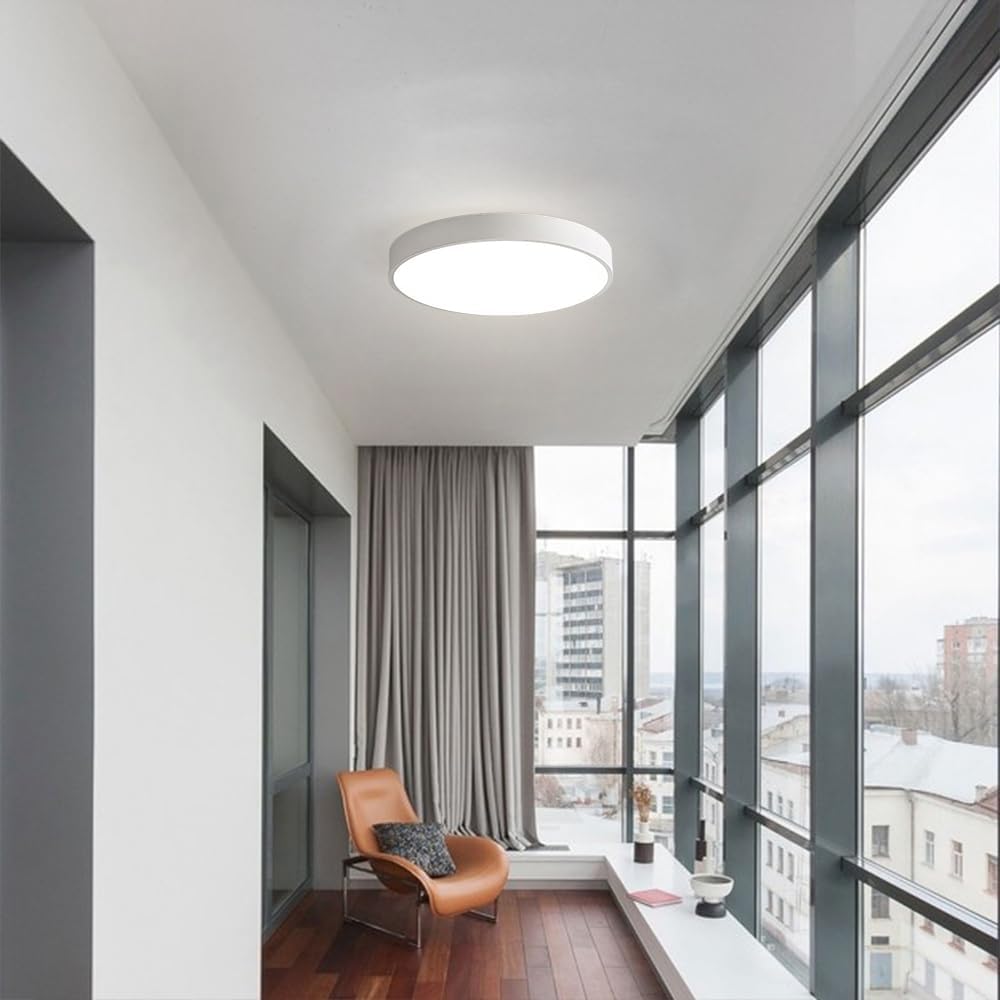 Nordic Macaron Ceiling Light, Modern Round Flush Mount Ceiling Lamp, Dimmable LED Minimalist Ceiling Lighting Fixture with Acrylic Lampshade for Bedroom Living Room Hallway Kitchen