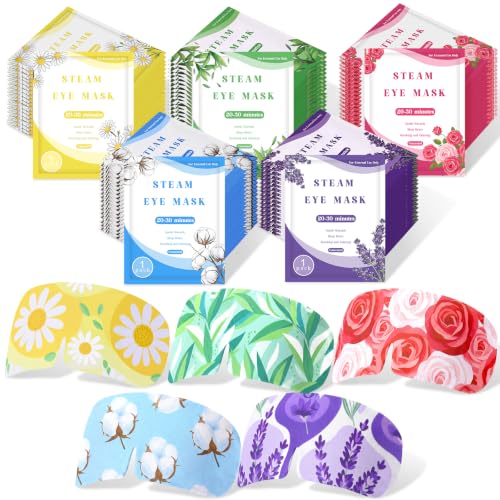 Wesiti 200 Pack Disposable Steam Eye Masks Bulk for Sleep Relaxation