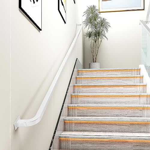 Rampe pour escaliers intérieurs blanche style industriel de 16ft