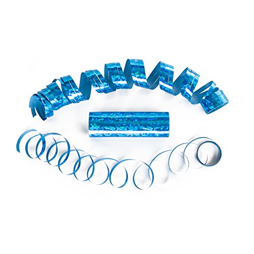 Blaue Metallic Luftschlangen im 5er Sparpack 5 Rollen
