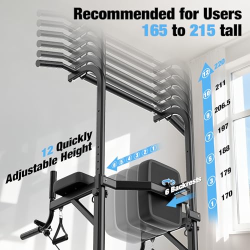 stabil bis 150 kg Belastung und multifunktional für Dips und Pull-ups. - Detailansicht von Dskeuzeew Power Tower Test –...