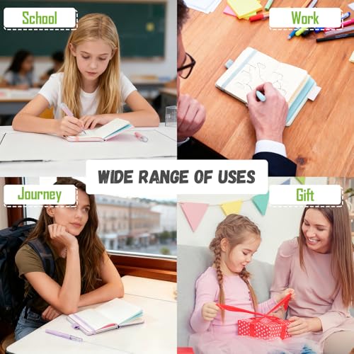 Mulaibdin 5 Stk Notizbuch A7 mit Stift, Notizbuch mit Stifthalter Band, Kleines Notizblock Hardcover, Mini Notizbücher Notizheft Taschen für Büro,Schule,Memo,Tagebuch,Field Notes(200 Seiten) (A)