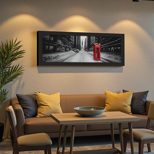 Image of PAINTINGMANTRA New York City Street Winter Season Black and Wall Art Framed Luxury Paintings for Home Decoration, Living room, Bedroom and Office Decoration (99x38 CM)