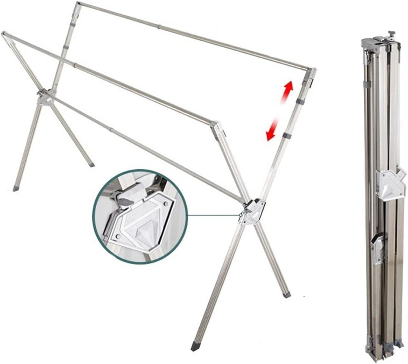 Clothes Horse Clothes AirerClothes Horse Clothes Airer Folding Clothes Hanger Clothes Drying Rack, Foldable and Adjustable Laundry Drying Rack, Stainless Steel Heavy Duty