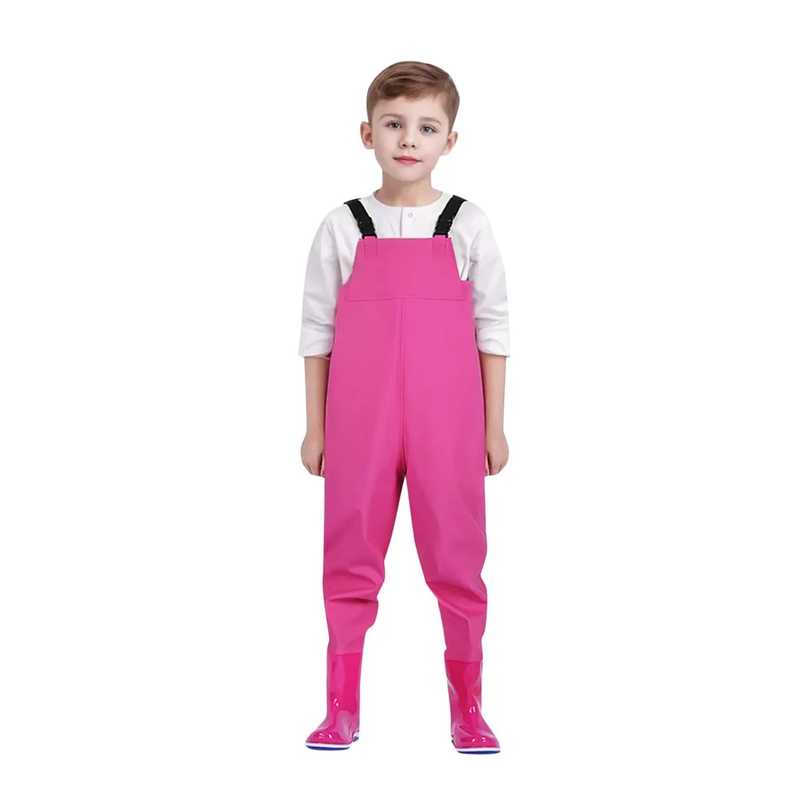 Pantaloni Impermeabili con Bretelle per Bambini, da Pesca e da Gioco, con Stivali, per Caccia e Pesca, per Bambini (Blu 11)