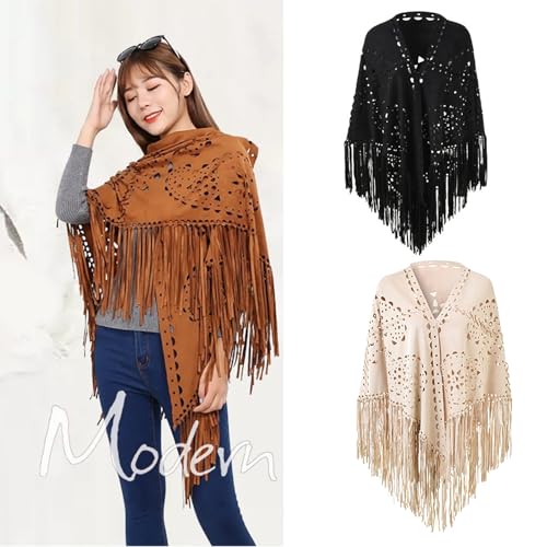 Écharpe poncho femme à pompons : grand plaid chaud et doux pour l'hiver - 2