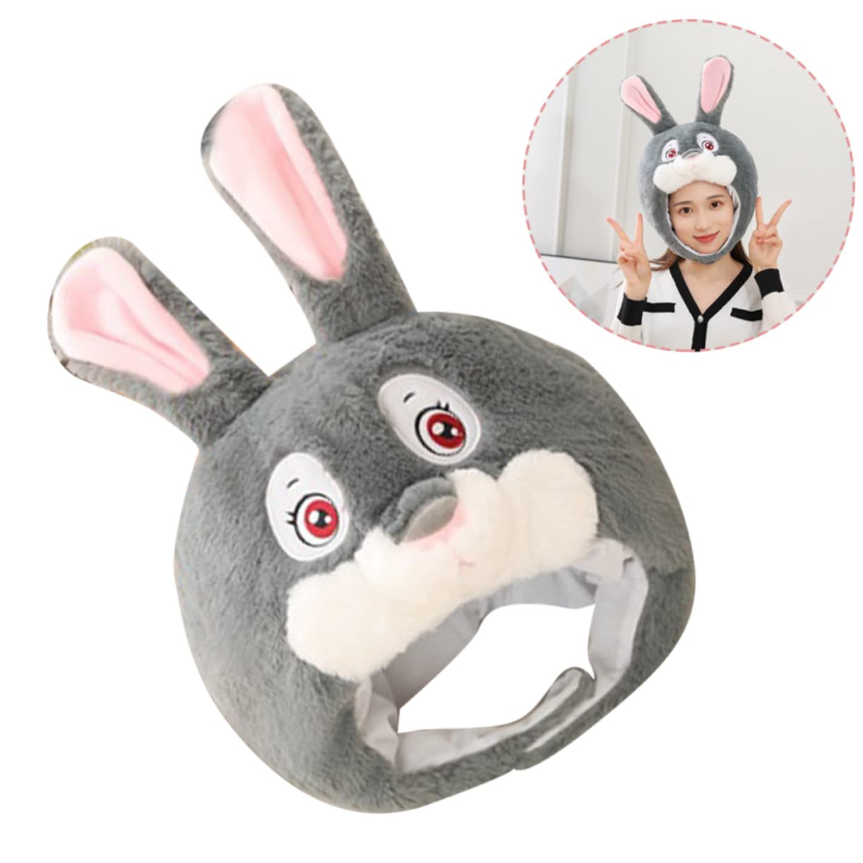 Toyvian 2piezas Sombrero De Conejo De Peluche Con Orejas Ajustables Gorro Divertido Para Pascua Accesorio y Fotografía Infantil Adultos