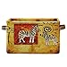 HMZXZ Rxyy Africa - Cesta de almacenamiento de tela con diseño de cebra tribal retro, plegable, para juguetes, con asas de piel sintética, organizador para armarios y estantes