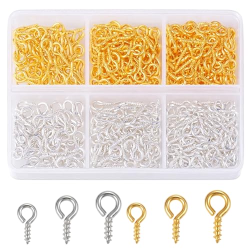 Ösenschraube, 400 Stück Metallschrauben Set Inklusive 4 * 8mm, 5 * 10mm Und 6 * 13mm, Ideal Für Möbelmontage Und Heimwerkerprojekte, Praktische Aufbewahrungsbox