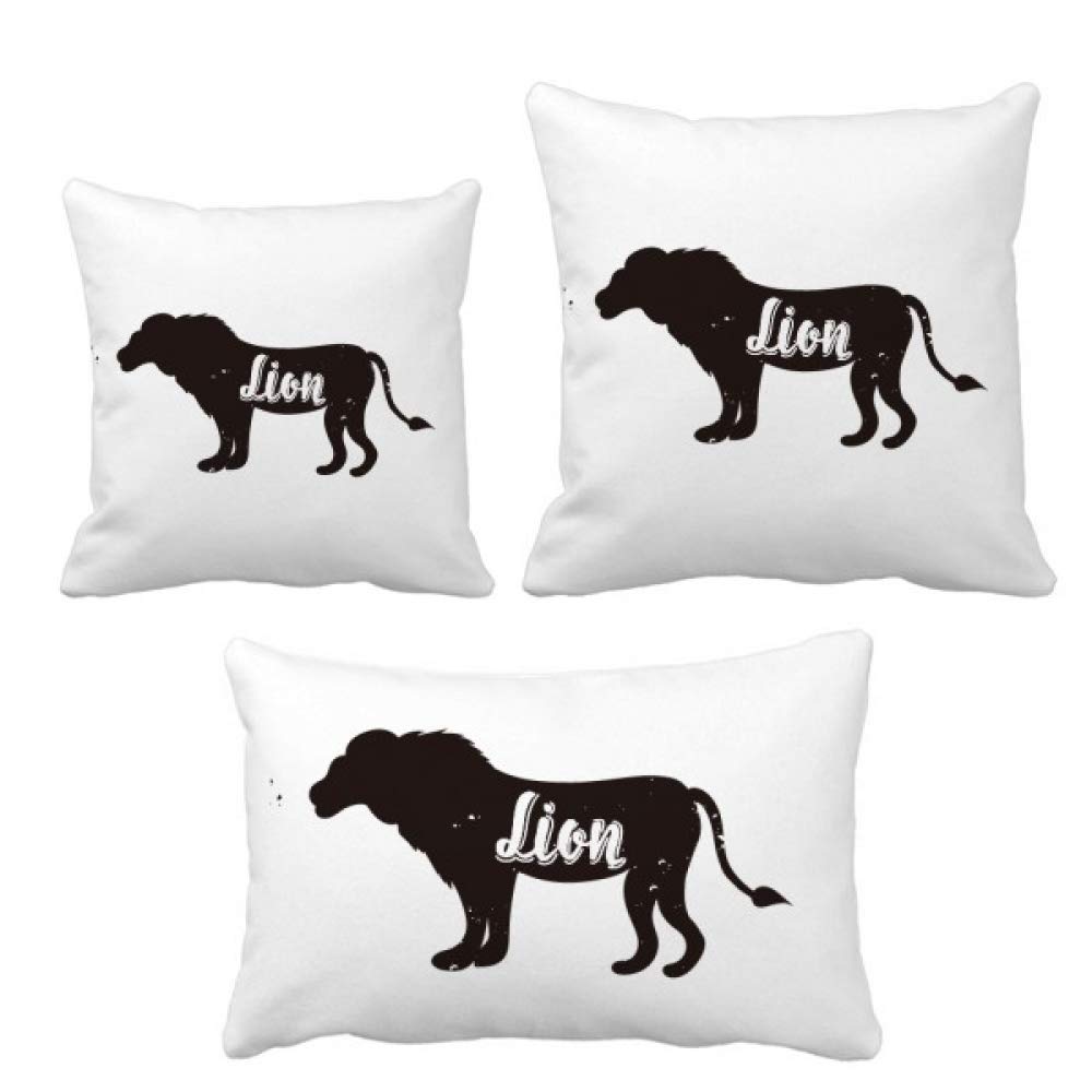 Parure de coussin lion noir et blanc DIYthinker pour salon