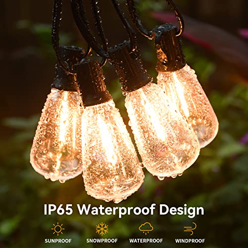 Lotelu 52Ft Led Outdoor String Lights,Patio Lights With 27 Shatterproof St38 Vintage Edison Bulbs(2 Spare),Outside Hanging Lights For Bistro Cafe Backyard Gazebo With 6.4Ft Extra Extension Cord #TOP3