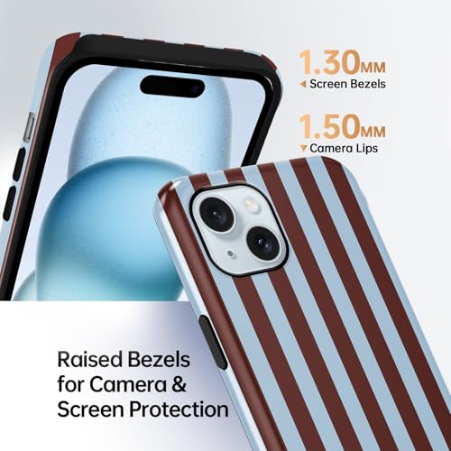 Coque compatible MagSafe iPhone 15 à rayures pour le quotidien