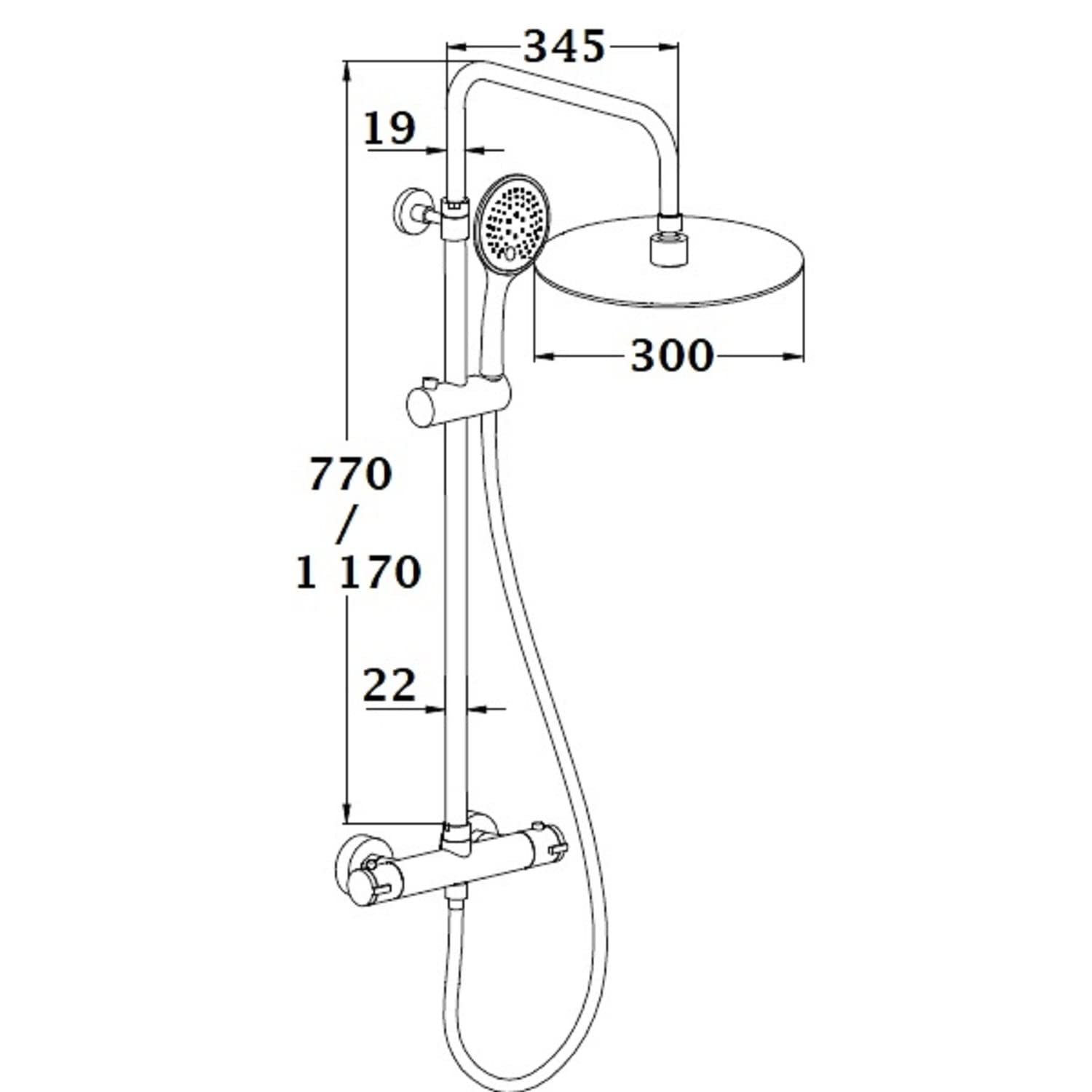 Colonne de douche avec mitigeur thermostatique PALOMA by Eurosanit