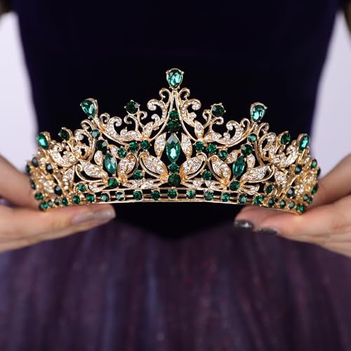 Tiara de boda de cristal dorado y alta joyería capilar para princesas 2