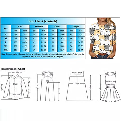 KAMEMIR Túnica feminina plus size casual blusa floral manga curta/longa Henley camisetas femininas,