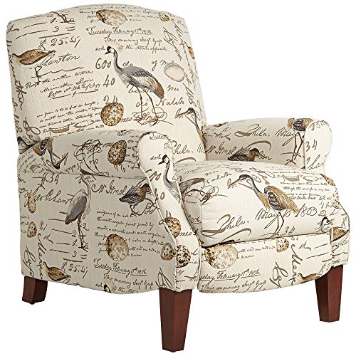 Kensington Hill Birdsong Script and Bird Patterned Recliner Chair Armchair Comfortable Push Manual Reclining Footrest Adjustable Upholstered Bedroom Living Room Reading Home Relax Office - Image 3