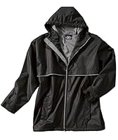 Charles River Apparel Men's New Englander Waterproof Rain Jacket (Reg & Ext Sizes), Black/Grey, 5XL
