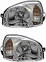 Compatible with Hyundai Santa Fe Headlights Lamps Set 2003 2004 2005 2006 Halogen Driver and Passenger Side