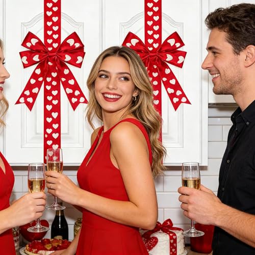 Lazos de cinta de tela suave para decorar la cocina y ventanas en San Valentín, juego de 6 piezas 3
