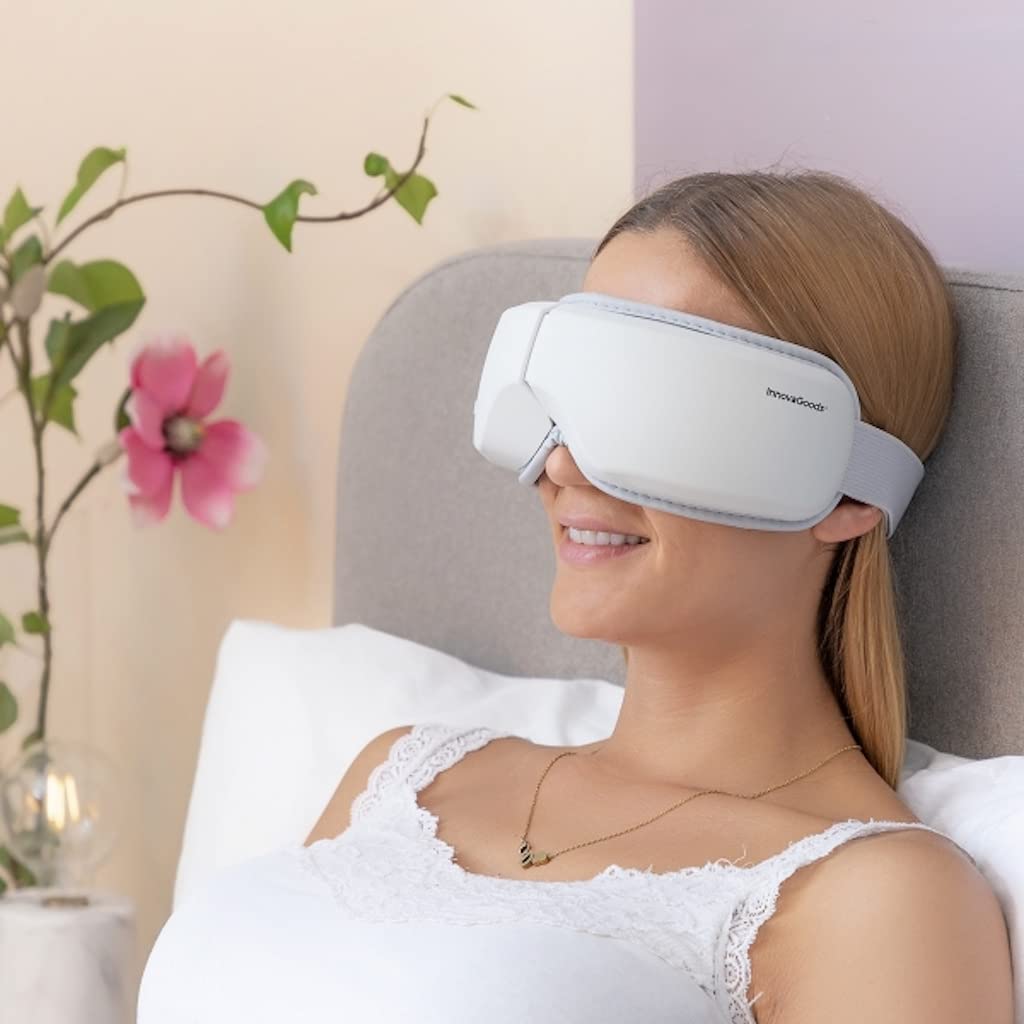 CELLUSTOP - Dispositivo de masaje para los ojos - Vibración con función de calor de compresión de aire Música - Relajación de los ojos, alivia la fatiga visual - 5 modos de masaje Ocular