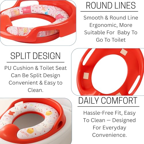 Image of Nabhya Soft Cushion Baby Western Potty Seat Toilet Trainer with Handle and Back Support (Random Colour)